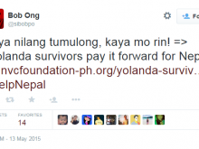 Filipino author Bob Ong tweets about Paying It Forward for Nepal