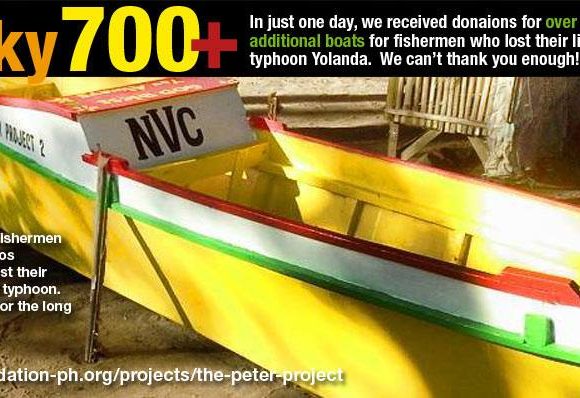 Lucky 700: In just one day, we received donations for over 100 boats
