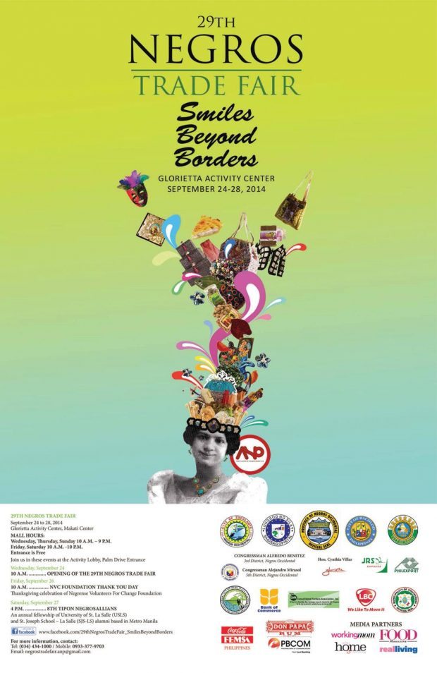 29th Negros Trade Fair, Sept 24-28 2014 at the Glorietta Activity Center, Makati City