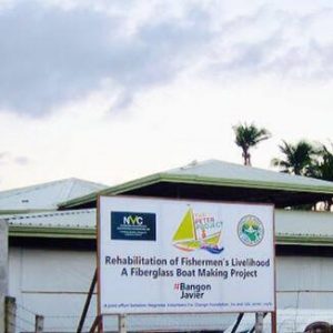 Fiberglass banca production plant in Javier, Leyte