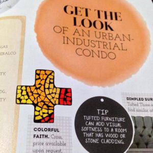 Mosaic cross featured in Real Living Magazine