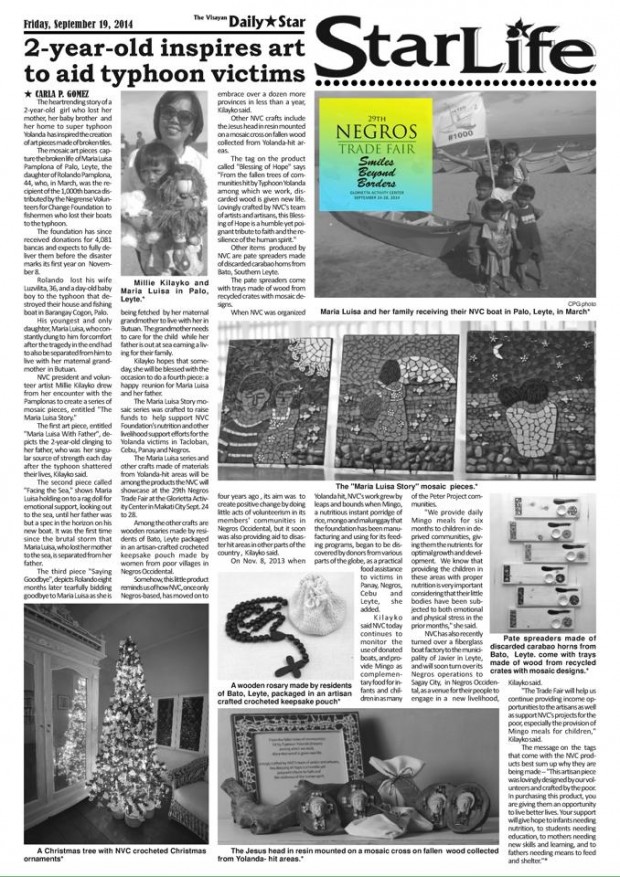 Visayan Daily Star: 2-year-old inspires art to aid typhoon victims