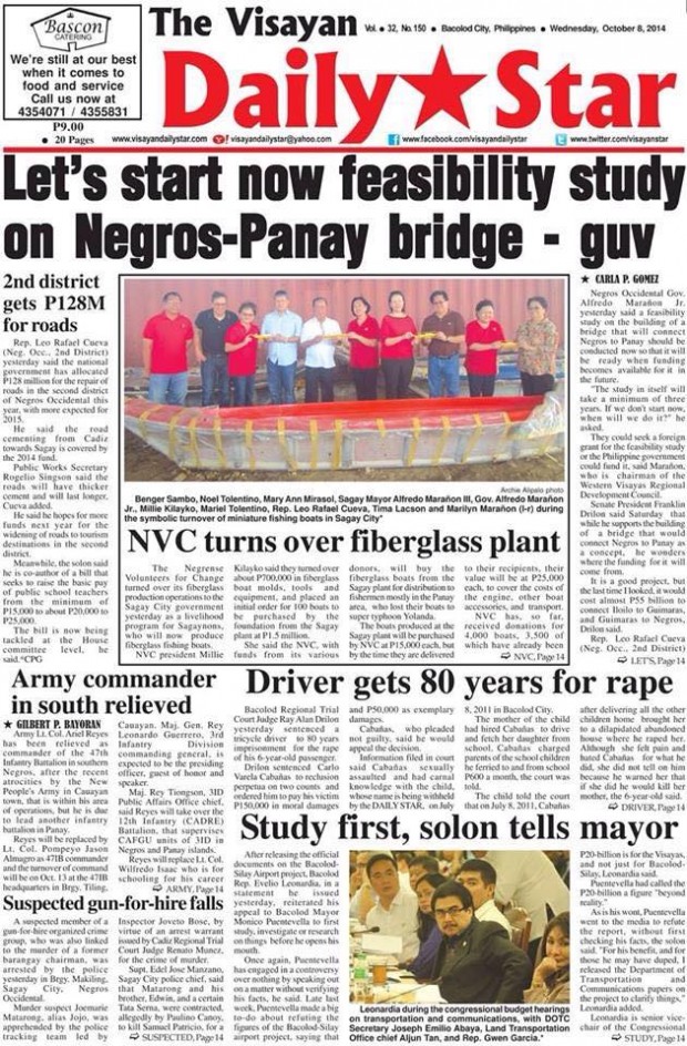 Visayan Daily Star, October 8, 2014