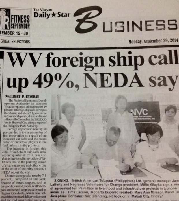 Visayan Daily Star, September 29, 2014