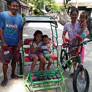 Alternative charity Christmas gift - a pedicab for a Filipino family
