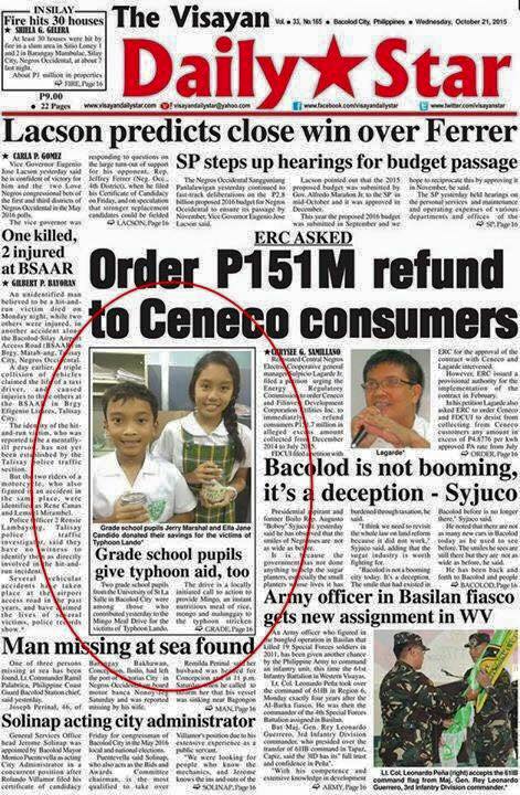 Visayan Daily Star, October 21, 2015