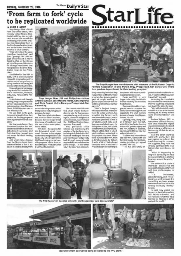 Visayan Daily Star, November 22, 2016