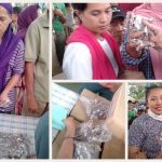 Mothers receive Mingo at evacuation centers. Displaced persons who indicate that they have young children are given Mingo as they receive their box of DSWD relief supplies