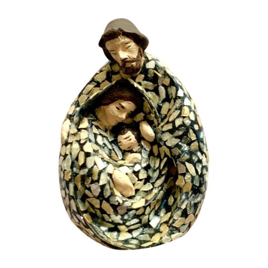 Egg-shaped Nativity - Capiz Shell (Black)