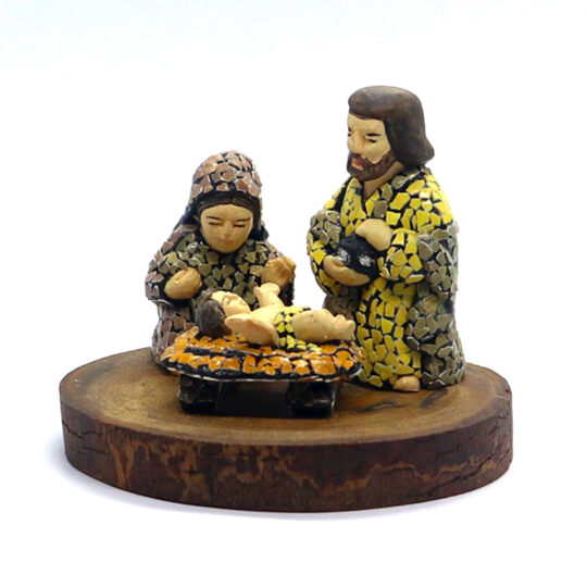 Nativity on Natural Wood - A