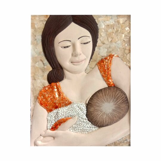 Breastfeeding Mother Capiz Shell Mosaic - Carnelian