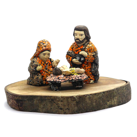 Nativity on Natural Wood - B