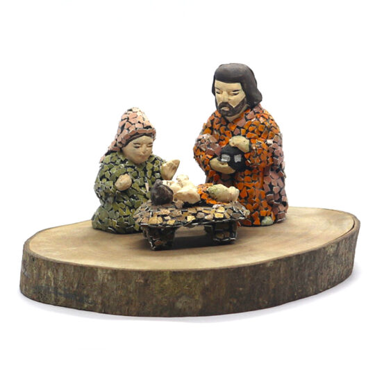 Nativity on Natural Wood - C