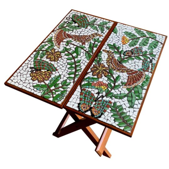 Aviary Mosaic Folding Table - Square