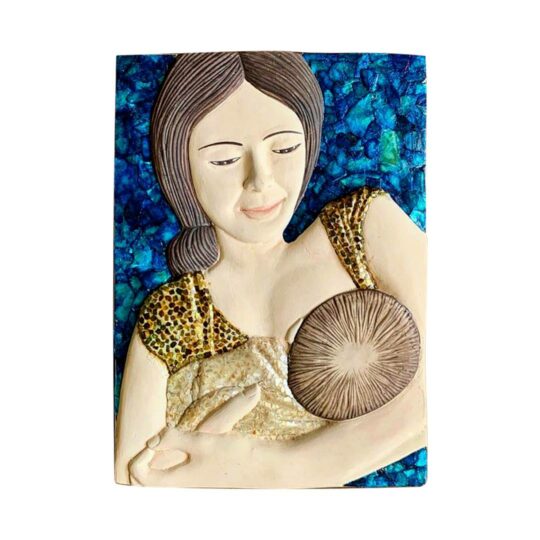 Breastfeeding Mother Capiz Shell Mosaic - Amber