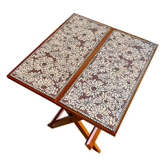Daisy Mosaic Folding Table - Square