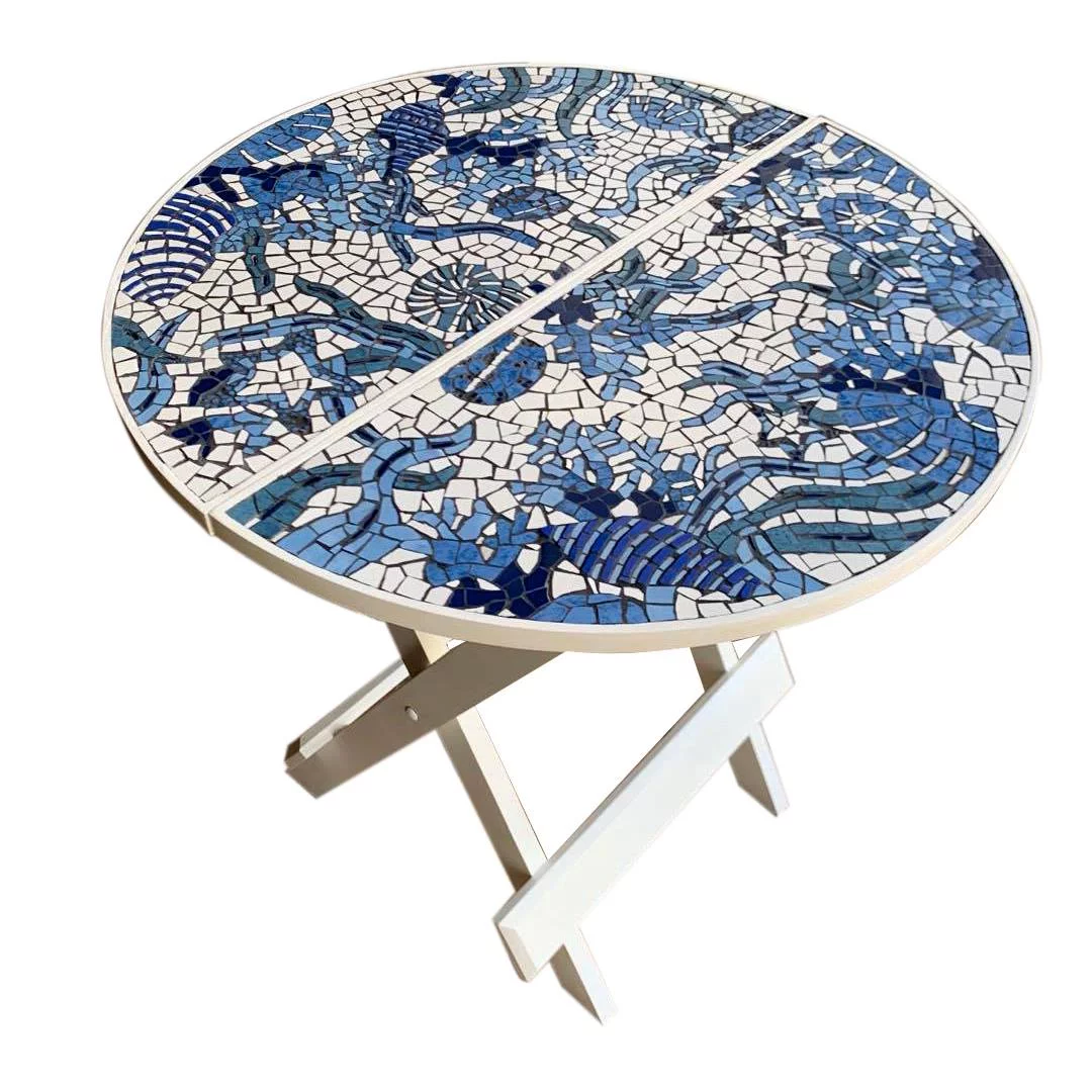 Ocean Mosaic Folding Table Round NVC Foundation A Philippine