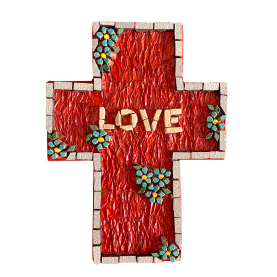 Medium Mosaic Cross - LOVE Coffee Capsules (Red)