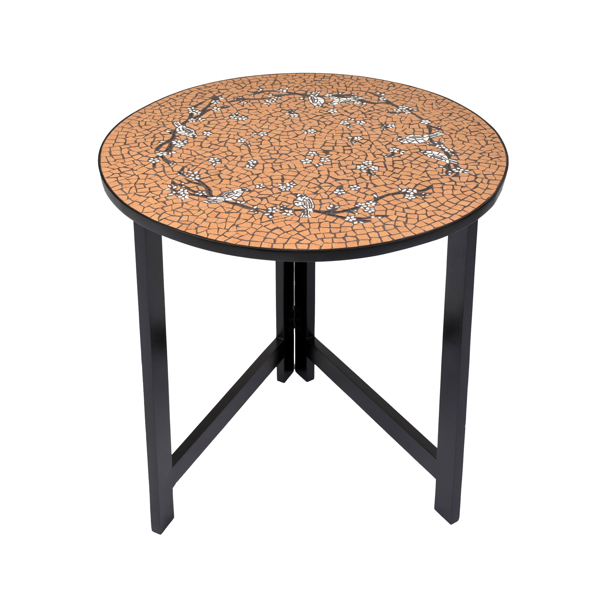 Vita Black and gold Folding Table Round NVC Foundation A