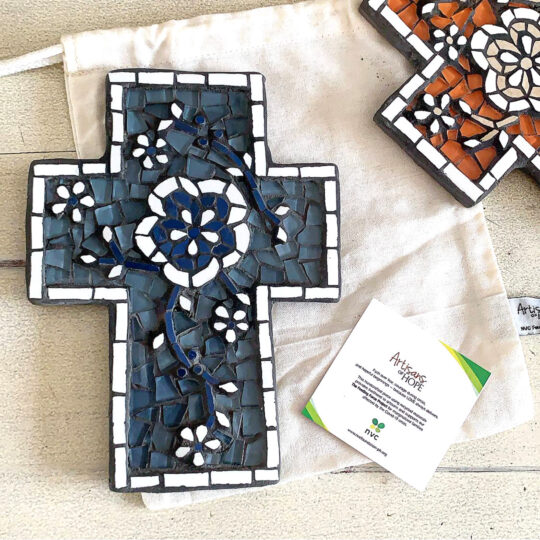 Medium Mosaic Cross - Oriental Blooms (C)
