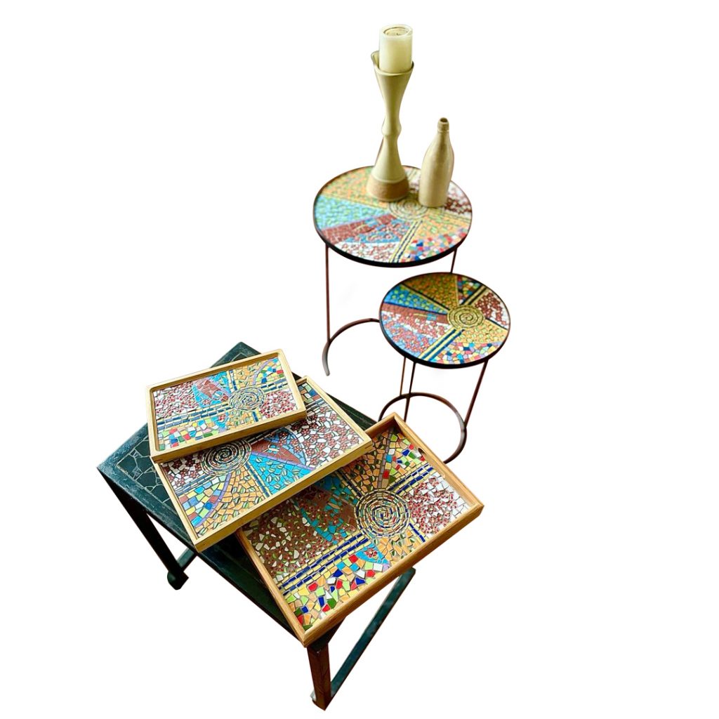 Mosaic Nesting Tables Batik B NVC Foundation A Philippine Charity